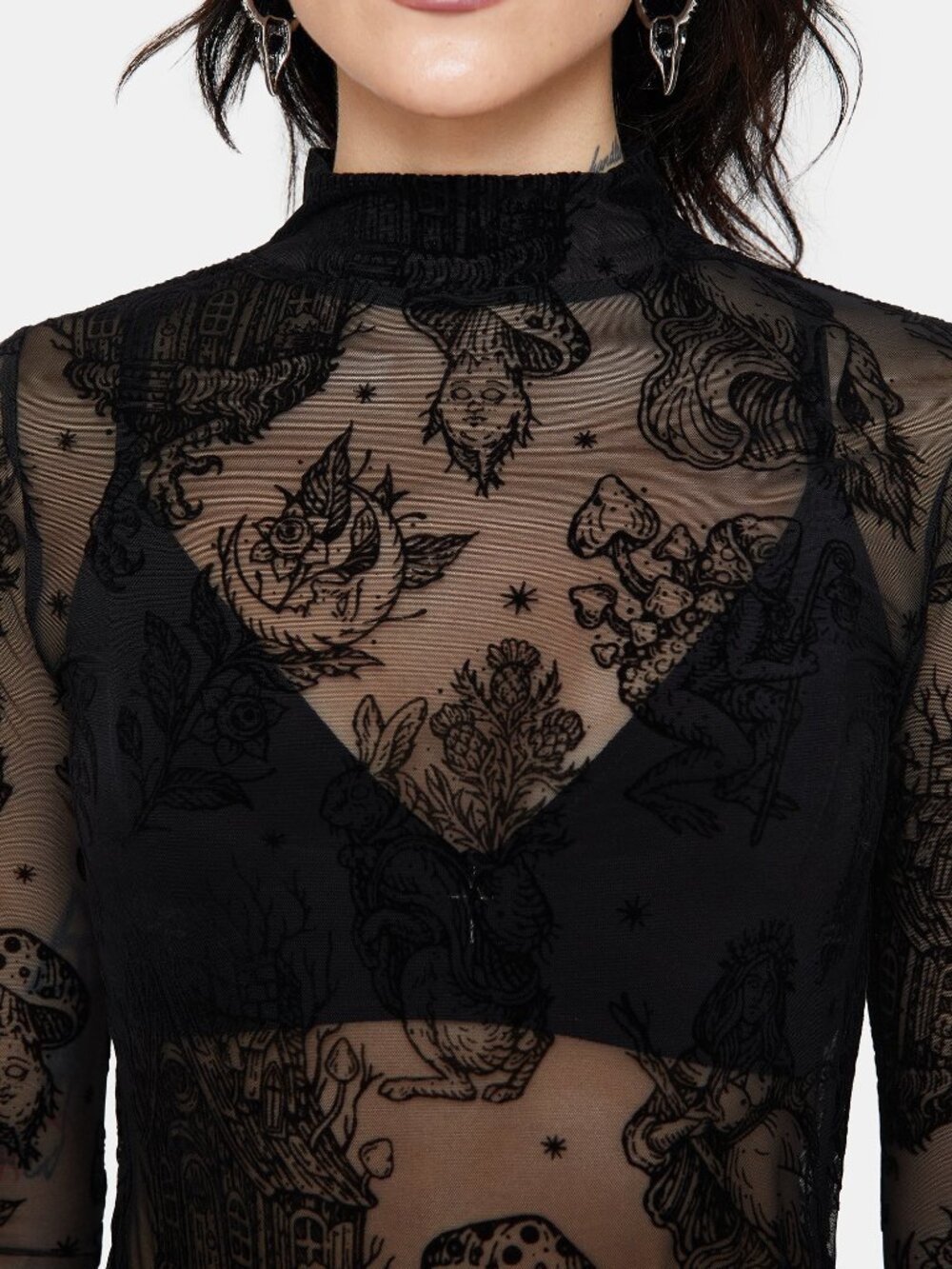 Hexborn Baba Yaga Flocked Long Sleeve Top